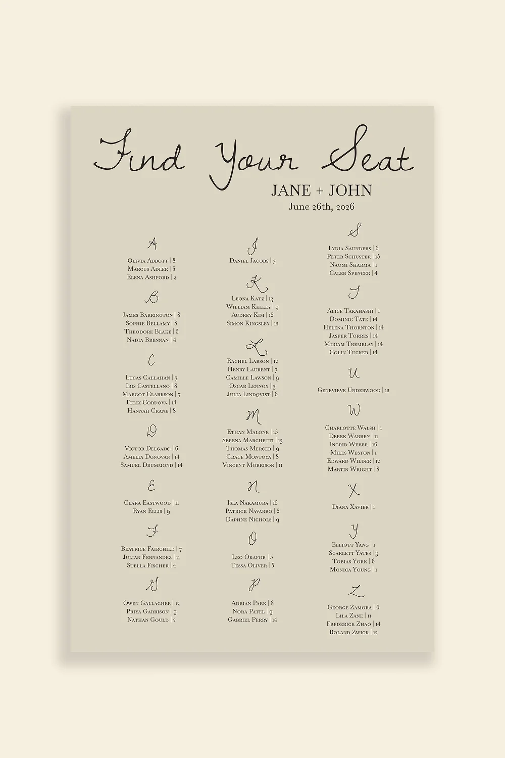 Love Letter - Charcoal Light - A-Z